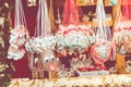 Gingerbread Hearts at German Christmas Market. Berlin, Munich. T Royalty Free Stock Photo