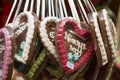 Gingerbread Hearts on german christmas market Royalty Free Stock Photo