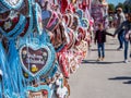 Gingerbread hearts at the Oktoberfest Royalty Free Stock Photo