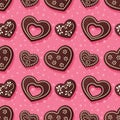 Gingerbread hearts pattern