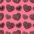 Gingerbread hearts pattern