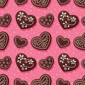 Gingerbread hearts pattern