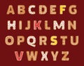 Gingerbread holidays cookies font alphabet, Christmas or New Year winter food. Figures decorated glazed sugar vector