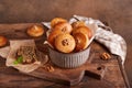 Gingerbread honey cookies with walnuts. Delicious homemade dessert.