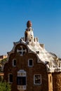 Gingerbread house by Antonio Gaudi in the Park Guell, Barcelona. Royalty Free Stock Photo