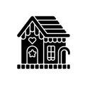 Gingerbread house black glyph icon