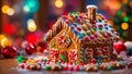 Gingerbread house, christmas baked food delicious biscuit season homemade