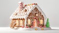 Gingerbread house, christmas background holidays delicious biscuit season homemade