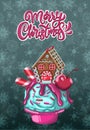 Gingerbread house. Christmas cookies and candy Merry Christmas holiday