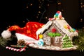 Gingerbread house. Christmas holiday sweets. European christmas