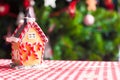 Gingerbread house decorated by sweet candies on a Royalty Free Stock Photo