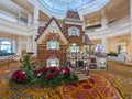 Gingerbread house on display at the Disney Grand Floridian Hotel Royalty Free Stock Photo