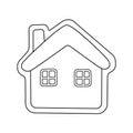 Gingerbread house in doodle style. Vector cartoon illustration for coloring book isolated on white Royalty Free Stock Photo