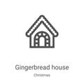 gingerbread house icon vector from christmas collection. Thin line gingerbread house outline icon vector illustration. Linear Royalty Free Stock Photo