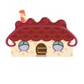 Gingerbread house isolated fairy tale vector illustration