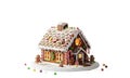 Gingerbread House Isolated White Background Royalty Free Stock Photo