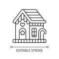 Gingerbread house linear icon