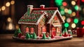 a gingerbread house made to look like it has been decorated