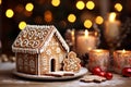 A gingerbread house or other baked goods decorated for Christmas Royalty Free Stock Photo