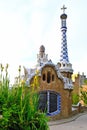 Gingerbread house in Park Guell designed by Gaudi, Barcelona, Spain Royalty Free Stock Photo