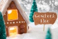 Gingerbread House, Silver Background, Geschenk Idee Means Gift Idea