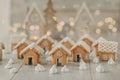 Gingerbread houses and meringue Royalty Free Stock Photo