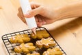 Gingerbread with icing decorating process