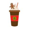 Gingerbread latte vector graphic illustration