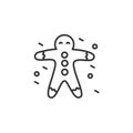 Gingerbread line icon. Ginger man cookies. Editable vector illustration