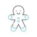 gingerbread line icon, outline symbol, vector illustration, concept sign