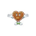 Gingerbread love cartoon character design concept showing silent gesture