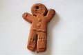 A gingerbread man on the white background