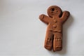 A gingerbread man on the white background