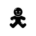 Gingerbread man black icon, vector sign on isolated background. Gingerbread man concept symbol, illustration Royalty Free Stock Photo