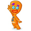 Gingerbread man Christmas cookie character. Vector illustration Royalty Free Stock Photo