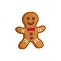 Gingerbread man. Christmas cookie character on white background vector Royalty Free Stock Photo