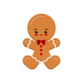 Gingerbread man christmas cookie icon isolated on white background. Royalty Free Stock Photo