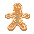 Gingerbread man. Christmas icon. Royalty Free Stock Photo