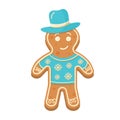 Gingerbread man. Christmas icon. Royalty Free Stock Photo