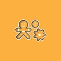 Gingerbread man Christmas illustration Icon or striker Royalty Free Stock Photo