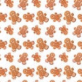 Gingerbread man christmas seamless pattern Royalty Free Stock Photo