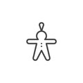 Gingerbread man Christmas toy outline icon Royalty Free Stock Photo