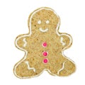 Gingerbread man cookie. Christmas biscuit isolated on white back Royalty Free Stock Photo