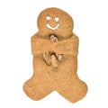 Gingerbread man cookie embrancing walnut