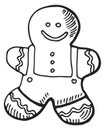 Gingerbread man cookie. Traditional winter holidays biscuit