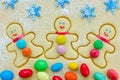 Gingerbread man cookies, raw Christmas cookie Royalty Free Stock Photo