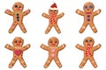 Gingerbread man cookies vector on a white background Royalty Free Stock Photo