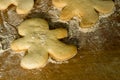 Gingerbread Man Cookies On Wooden Board