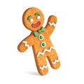 Gingerbread man 3d rendering isolated on white background Royalty Free Stock Photo