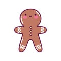 Gingerbread man decoration merry christmas icon Royalty Free Stock Photo